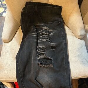 Distressed Black Jeans